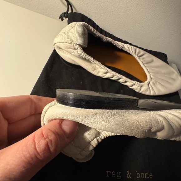 Rag & Bone White Leather Ballet Flats Size 41 - Picture 4 of 5